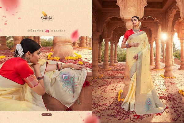 Pankh Platinum Silk Wedding Wear Heavy Saree Collection